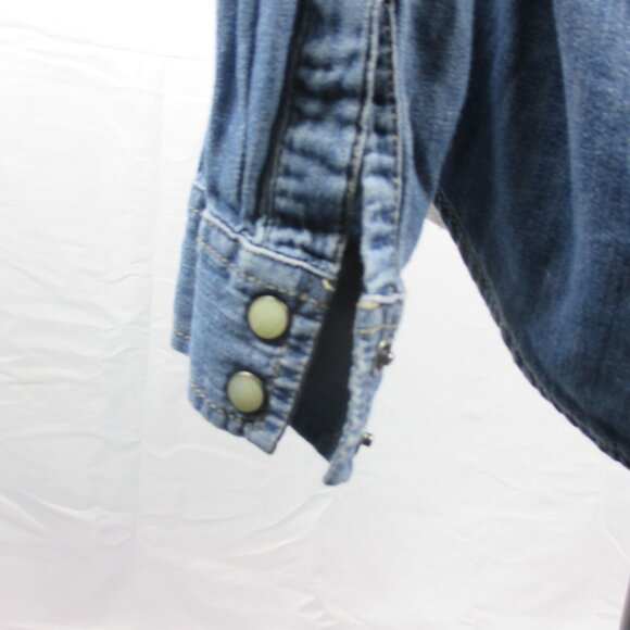 Gap Denim Western Shirt Pearl Snap Button Cowgirl Farmhouse Women's Size S - Picture 5 of 8